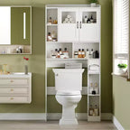 Meuble de rangement de ferme au-dessus des toilettes avec portes de grange et porte-rouleau de papier toilette