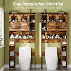 Meuble de rangement de ferme au-dessus des toilettes avec portes de grange et porte-rouleau de papier toilette