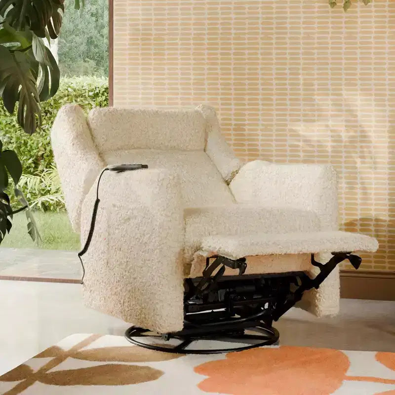 Fauteuil inclinable électrique et planeur pivotant avec fonctions chauffante et massante