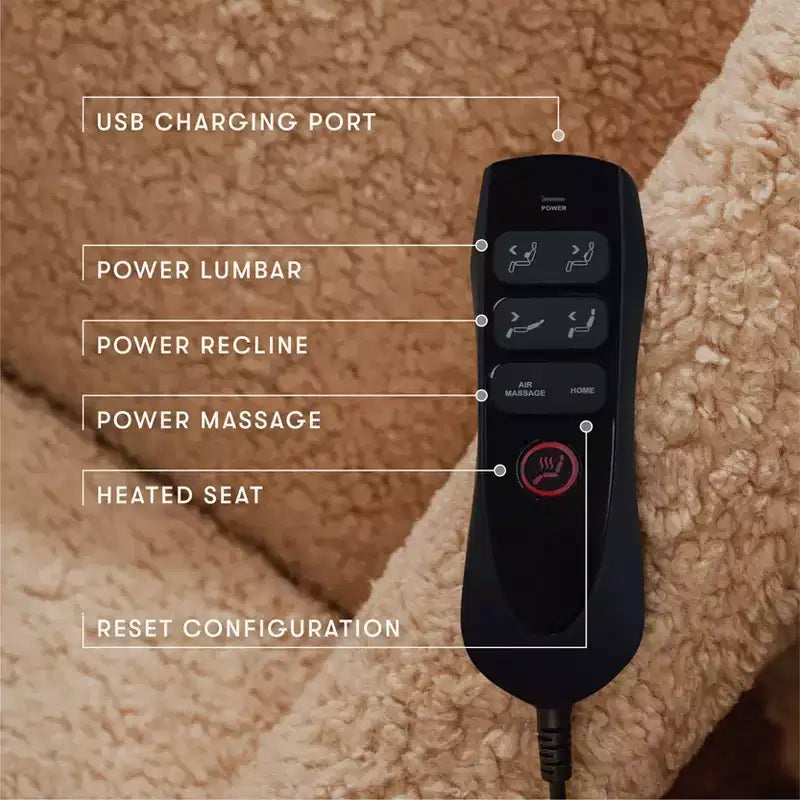 Fauteuil inclinable électrique et planeur pivotant avec fonctions chauffante et massante