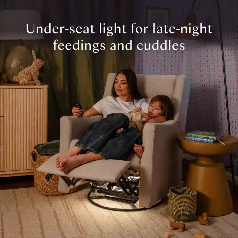 Fauteuil inclinable électrique et planeur pivotant avec fonctions chauffante et massante