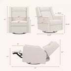 Fauteuil inclinable électrique et planeur pivotant avec fonctions chauffante et massante