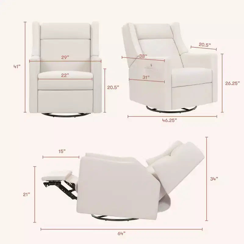 Fauteuil inclinable électrique et planeur pivotant avec fonctions chauffante et massante