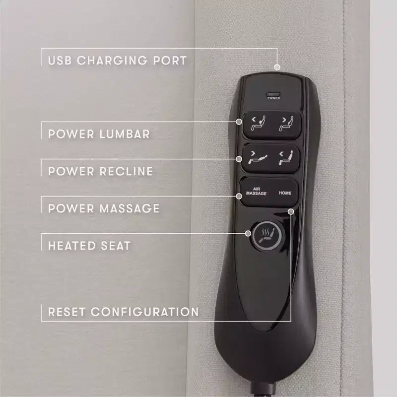 Fauteuil inclinable électrique et planeur pivotant avec fonctions chauffante et massante
