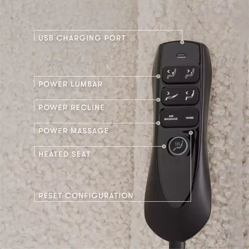 Fauteuil inclinable électrique et planeur pivotant avec fonctions chauffante et massante