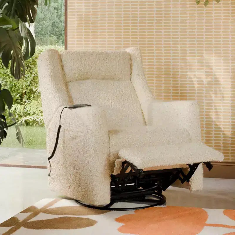 Fauteuil inclinable électrique et planeur pivotant avec fonctions chauffante et massante