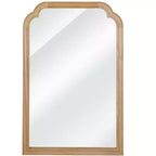 Miroir mural cadre bois massif coins arrondis 20 x 30 – Naturel