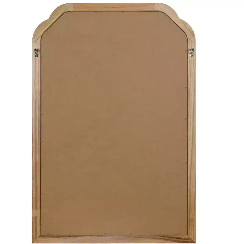 Miroir mural cadre bois massif coins arrondis 20 x 30 – Naturel