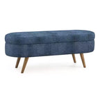 Banc de rangement ovale avec couvercle relevable