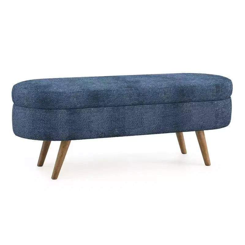 Banc de rangement ovale avec couvercle relevable