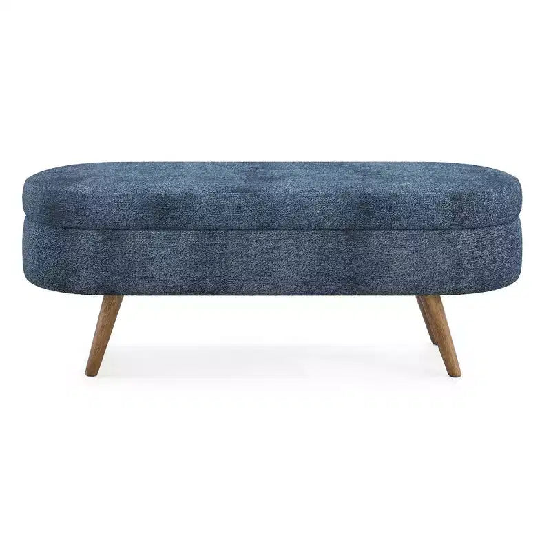 Banc de rangement ovale avec couvercle relevable