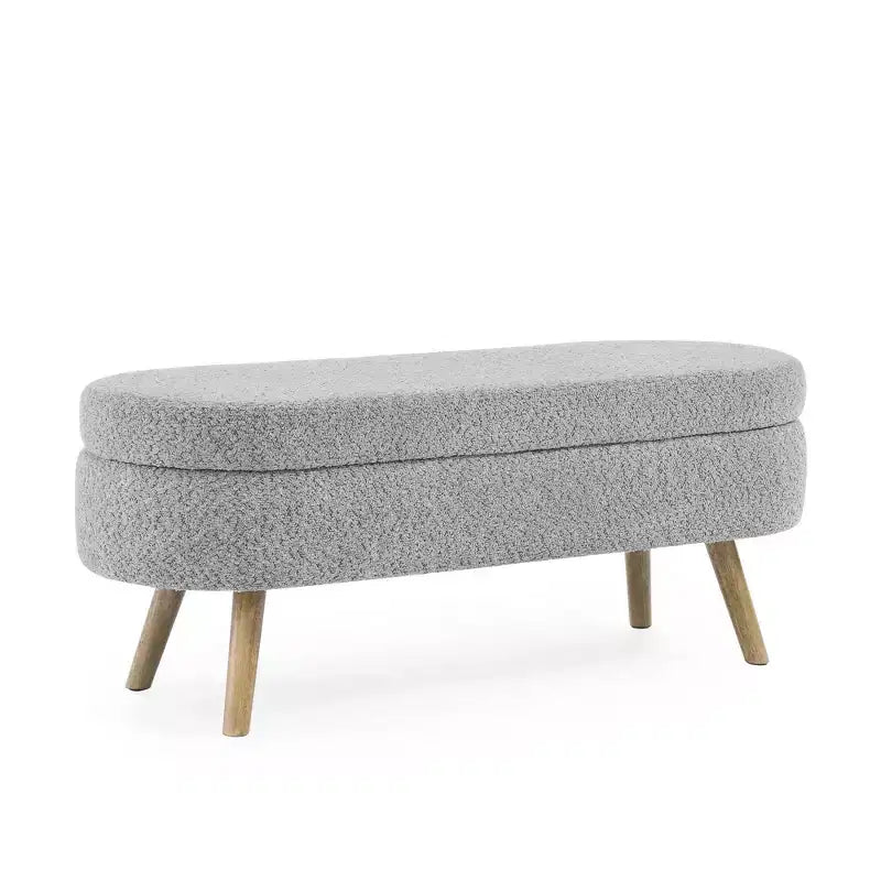 Banc de rangement ovale avec couvercle relevable