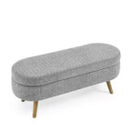 Banc de rangement ovale avec couvercle relevable