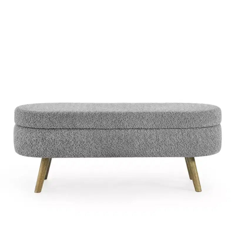 Banc de rangement ovale avec couvercle relevable