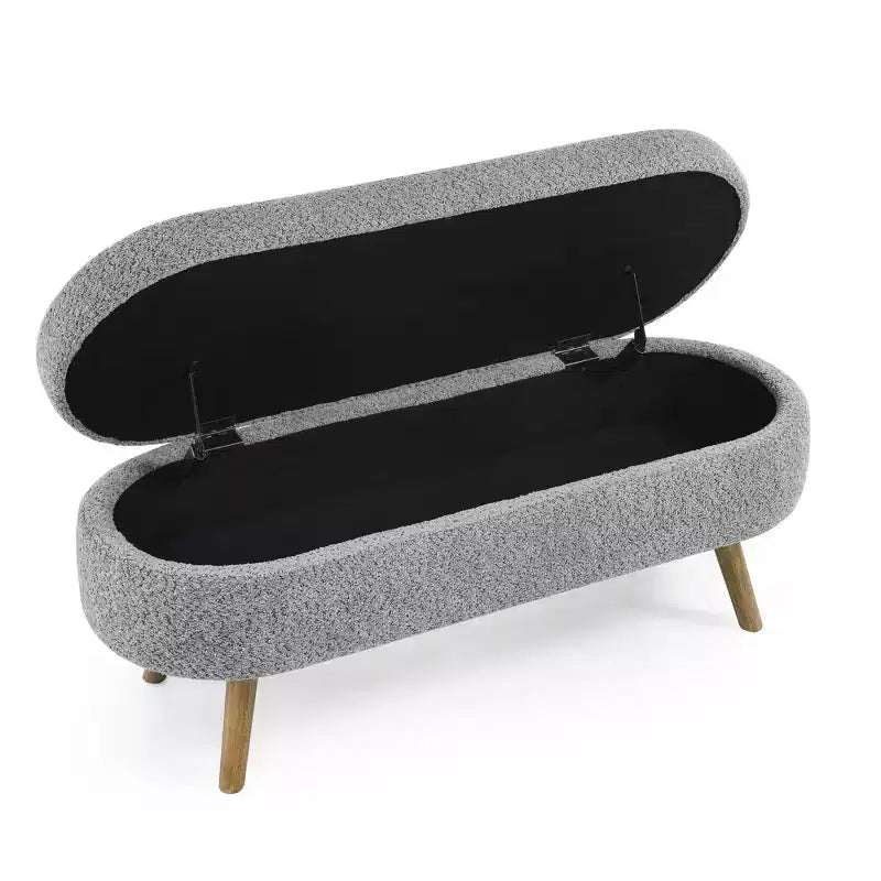Banc de rangement ovale avec couvercle relevable