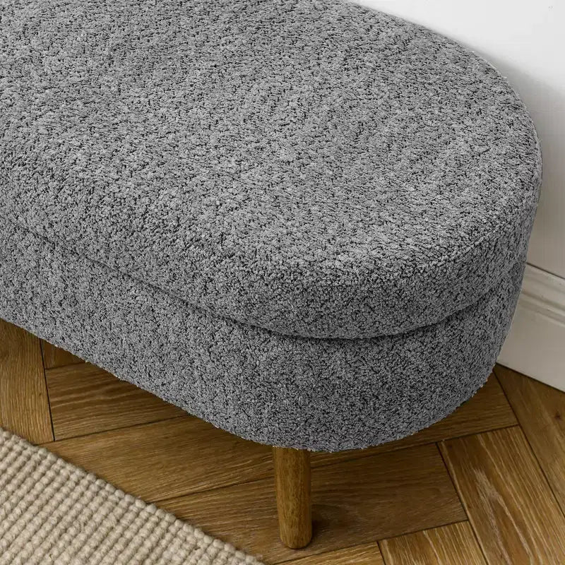 Banc de rangement ovale avec couvercle relevable