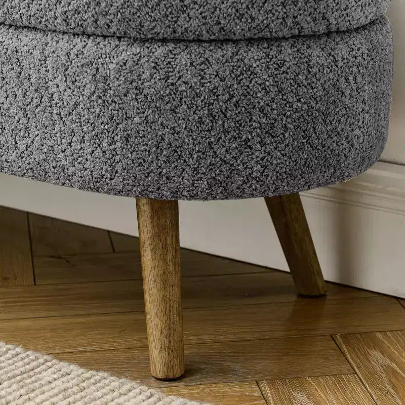 Banc de rangement ovale avec couvercle relevable