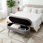 Banc de rangement ovale avec couvercle relevable