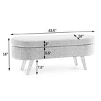 Banc de rangement ovale avec couvercle relevable