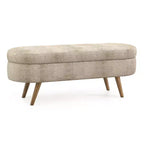 Banc de rangement ovale avec couvercle relevable