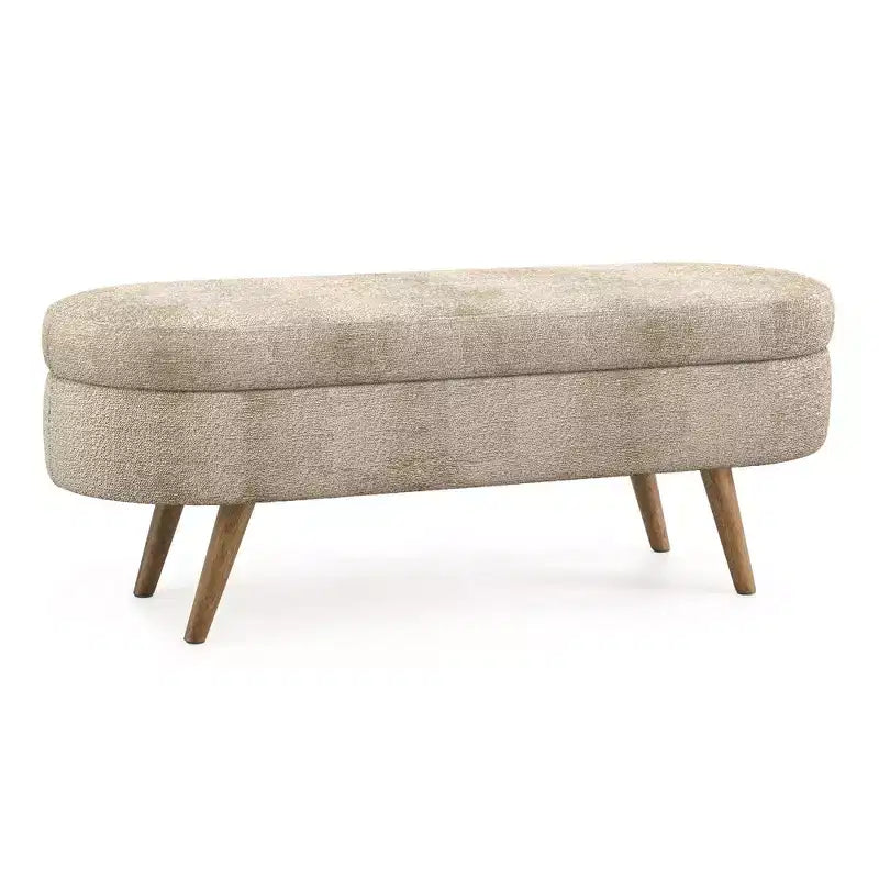 Banc de rangement ovale avec couvercle relevable