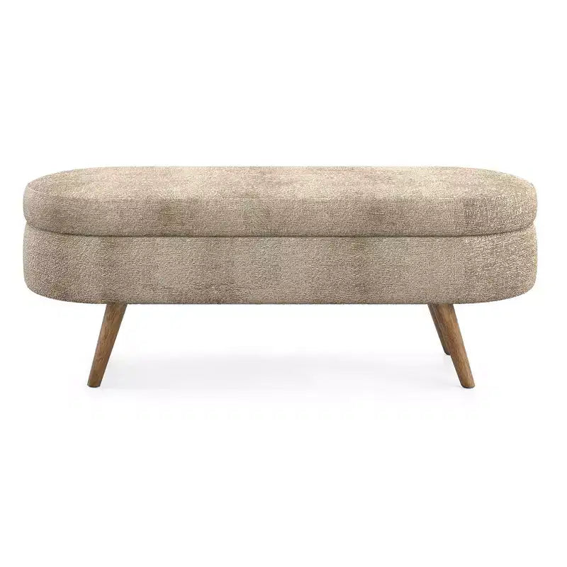 Banc de rangement ovale avec couvercle relevable