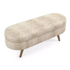 Banc de rangement ovale avec couvercle relevable