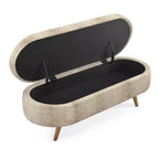 Banc de rangement ovale avec couvercle relevable