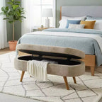 Banc de rangement ovale avec couvercle relevable