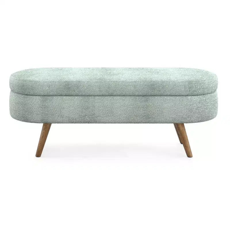 Banc de rangement ovale avec couvercle relevable