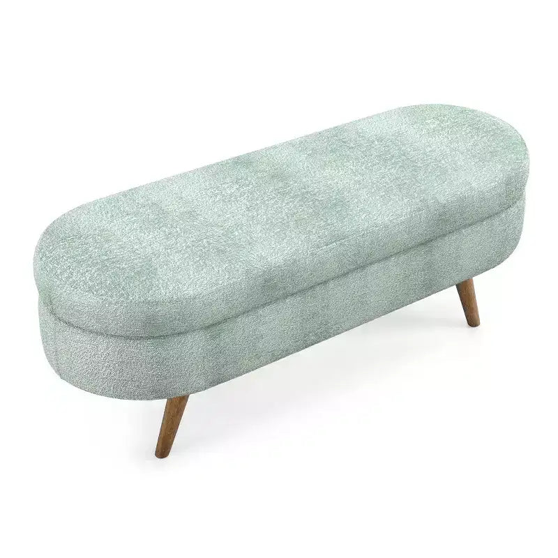Banc de rangement ovale avec couvercle relevable
