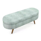 Banc de rangement ovale avec couvercle relevable
