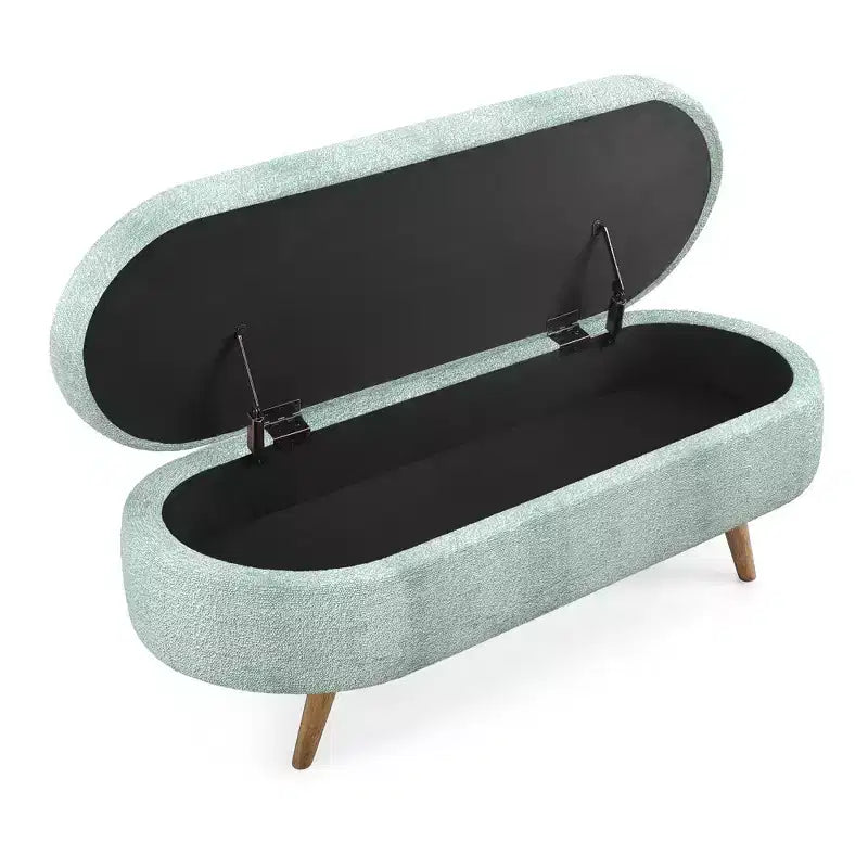 Banc de rangement ovale avec couvercle relevable