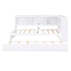 Lit de repos double avec lit gigogne, armoires de rangement et ports USB