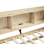 Lit de repos double avec lit gigogne, armoires de rangement et ports USB