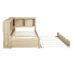 Lit de repos double avec lit gigogne, armoires de rangement et ports USB