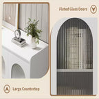 Buffet deux portes avec panneaux en verre arc-en-ciel