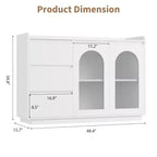 Buffet deux portes avec panneaux en verre arc-en-ciel