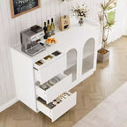 Buffet deux portes avec panneaux en verre arc-en-ciel