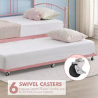 Lit de repos jumeau avec lit gigogne – Canapé-lit à cadre métallique avec lit gigogne coulissant