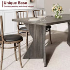 Table à manger rectangulaire 6 personnes avec pieds en C, style ferme rétro