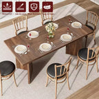 Table à manger rectangulaire 6 personnes avec pieds en C, style ferme rétro