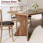Table à manger rectangulaire 6 personnes avec pieds en C, style ferme rétro