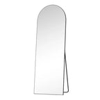 HomeRoots 67 Black Metal Arch Freestanding and Wall Mount Framed Full Length Mirror