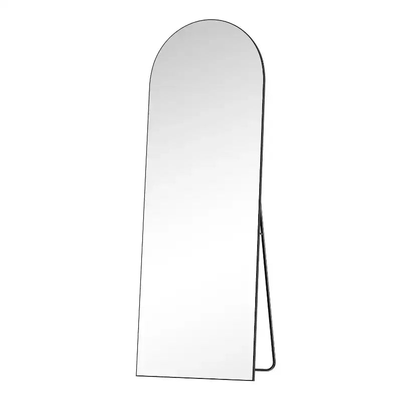 HomeRoots 67 Black Metal Arch Freestanding and Wall Mount Framed Full Length Mirror