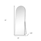 Miroir pleine longueur arqué en métal noir de 67", à poser ou à fixer au mur