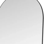 Miroir pleine longueur arqué en métal noir de 67", à poser ou à fixer au mur