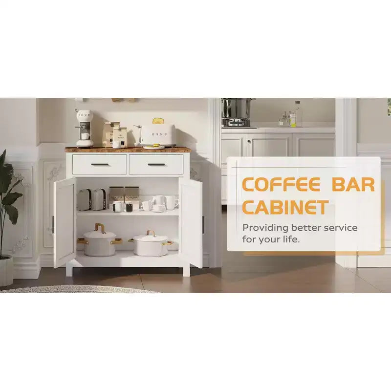 Meuble de rangement de cuisine avec 2 tiroirs et 2 portes