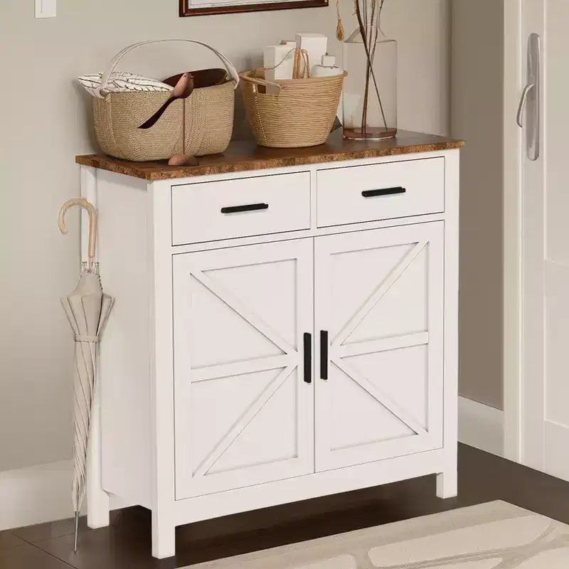 Meuble de rangement de cuisine avec 2 tiroirs et 2 portes