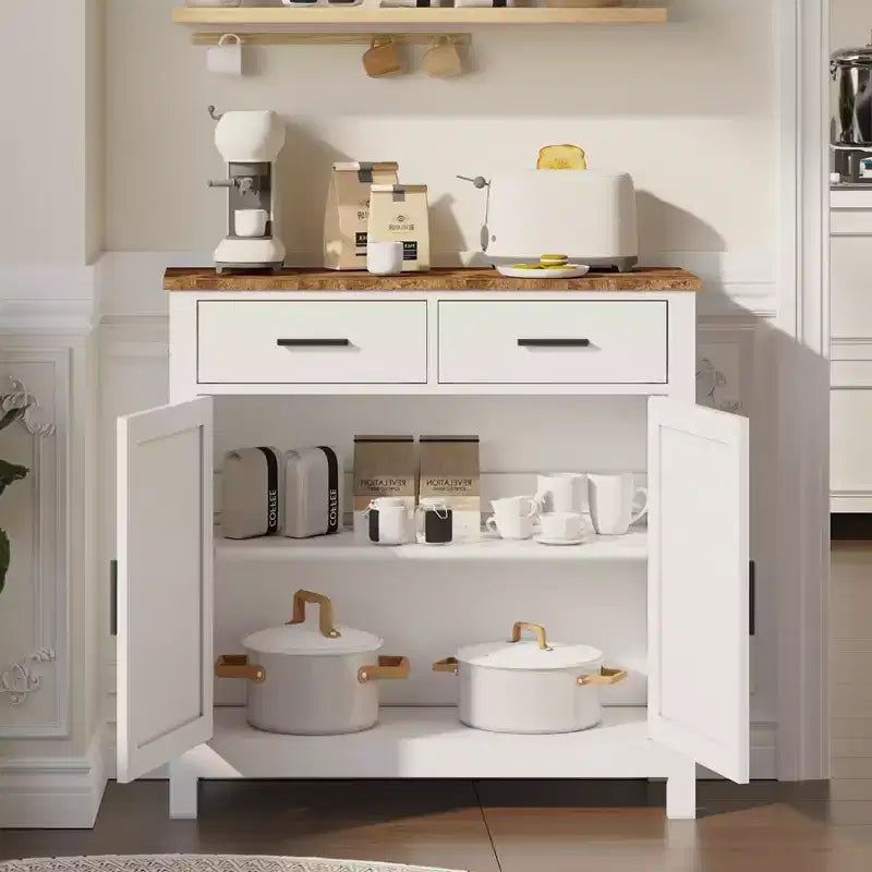 Meuble de rangement de cuisine avec 2 tiroirs et 2 portes